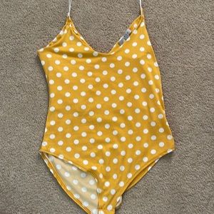 Yellow polka dot bodysuit